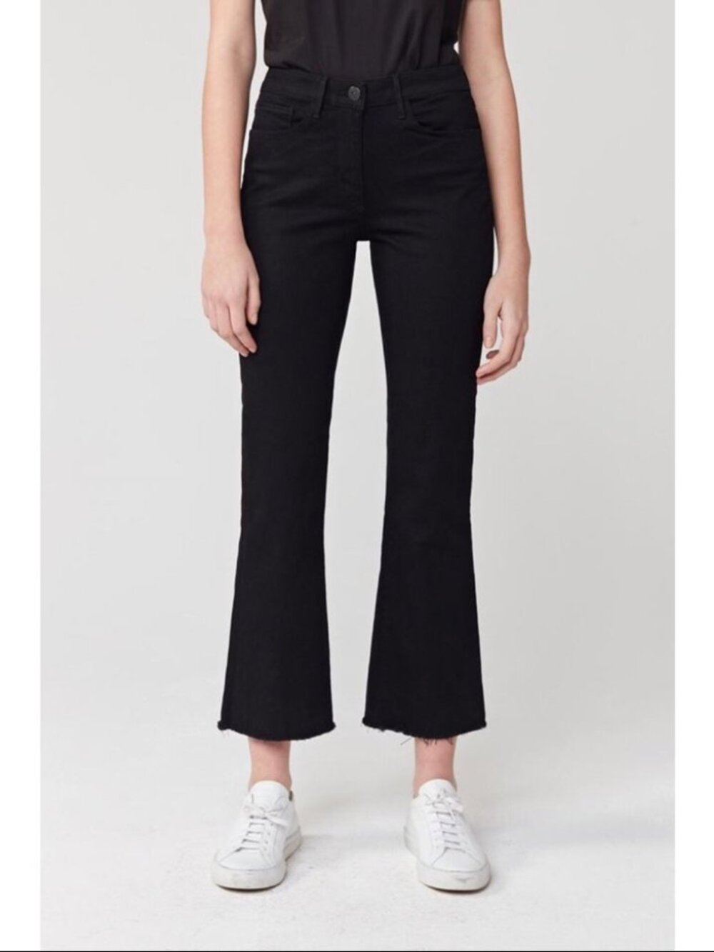 NWT Womens 3x1 NYC Black Tear (Item- 76) Crop Fray Denim Jeans 24